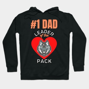 Number 1 Dad Leader Of The Pack Wolf Head Wolves Father's Day Dad Gifts Hoodie